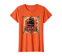 des garçons Pirates nés pour Piller Une Chasse au trésor aventureuse T-Shirt, Femme, Orange, 3XL