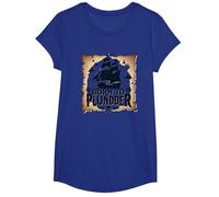 des garçons Pirates nés pour Piller Une Chasse au trésor aventureuse T-Shirt, Fille, Bleu Royal, S