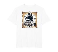 des garçons Pirates nés pour Piller Une Chasse au trésor aventureuse T-Shirt, Homme Grandes Tailles, Blanc, 4X Tall