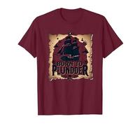 des garçons Pirates nés pour Piller Une Chasse au trésor aventureuse T-Shirt, Homme, Marron, M