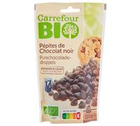 Des gourmandises pâtissières faciles - CARREFOUR BIO Pépites de chocolat noir pur beurre de cacao, sachet refermable 100g - Lot de 4