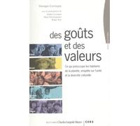 Des Gouts et des Valeurs Ce qui Preoccupe les Habitants de la Pla - Georges Levesque - Mayer Charles Leopold Eds - broché - Etude