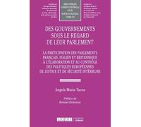 Des Gouvernements Sous Le Regard De Leur Parlement - La Participation Des Parlements Francais, Italien Et Britannique À L'élaboration Et Au Contrôle Des Politiques Européennes De Justice Et...
