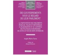 Des Gouvernements Sous Le Regard De Leur Parlement - La Participation Des Parlements Francais, Italien Et Britannique À L'élaboration Et Au Contrôle Des Politiques Européennes De Justice Et...