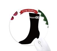 des graphiques simples black talons silhouette tapis de souris en caoutchouc de sapin de noël