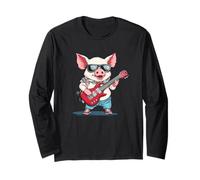 Des guitaristes de Shredding Pig Jamming Like a Rock Manche Longue