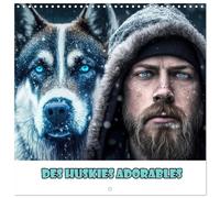 Des huskies adorables (Calendrier mural carré 2026 30x30 cm) Calendrier double avec une page pour vos prises de notes: Huskies en action