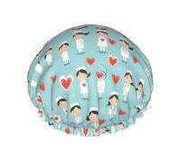 Des Infirmières Et Des Cœurs Bienveillants Bonnet De Douche Pour Femme Double Couche Bonnet De Bain Élastique Chapeau De Douches Pour Hôtel Spa Natation