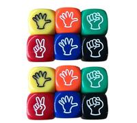 Dés interactifs pour deviner les doigts - Shaker multicolore, pièce de jeu en acrylique, décideur | Lot de 12 cadeaux de fête pour amis, filles, école, maison, voyage, jeux d'intérieur, nuit, bord lis