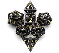 Dés JDR Dés de Jeux pour Donjons et Dragons, Set de Dés Polyédriques Cthulhu HNCCESG Dés Jeu de Role Dés en Métal Poulpe 3D Creux D4/D6/D8/D10 (0-9 et 00-90)/D12/D20 7 Pièces avec boîte en métal