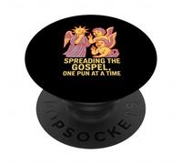 des Jeux de Mots sacrés diffusent l'Évangile et s'amusent sur la Foi chrétienne des Hommes PopSockets PopGrip Adhésif