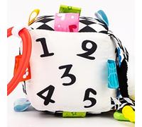 des Jouets à Poussette Noire et Blanc Doux avec des Accessoires Riches, des Jouets en Peluche à Haute Résilience pour Les Bébés de 0 à 1-1 (Quadratique)