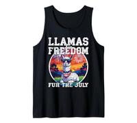 DES LAMAS POUR LA LIBERTÉ, FOURRURE, UN LAMA PATRIOTIQUE ET DRÔLE DE QUATRIÈME ANNÉE Débardeur
