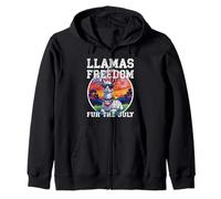 DES LAMAS POUR LA LIBERTÉ, FOURRURE, UN LAMA PATRIOTIQUE ET DRÔLE DE QUATRIÈME ANNÉE Sweat à Capuche