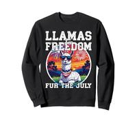 DES LAMAS POUR LA LIBERTÉ, FOURRURE, UN LAMA PATRIOTIQUE ET DRÔLE DE QUATRIÈME ANNÉE Sweatshirt