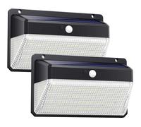 des lampes solaires Ultra Lumineux détecteur de mouvement extérieur micro-onde lampe étanche sans fil crépusculaire (lot de 2)