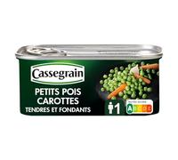 Des légumes tendres et fondants prêts à déguster - CASSEGRAIN Petits pois carottes conserve format 130g - Lot de 4