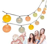 des lumières de fées extérieures, corde légère en coton - Chaîne LED LED 3 mètres avec fiche, 8 modes d'éclairage, 96 boules de coton,Globe d'éclairage décoratif pour v