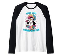 des manchots Amusants pour Hommes, Femmes et Enfants, Oiseaux, veulent Juste s'amuser Manche Raglan