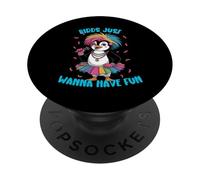 des manchots Amusants pour Hommes, Femmes et Enfants, Oiseaux, veulent Juste s'amuser PopSockets PopGrip Adhésif