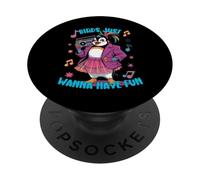 des manchots Amusants pour Hommes, Femmes et Enfants, Oiseaux, veulent Juste s'amuser PopSockets PopGrip Adhésif