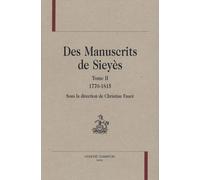 Des Manuscrits De Sieyès - Tome 2, 1770-1815