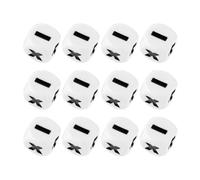 Dés Mathématiques Blanc et Filles pour Garçon 12 Pièces en Acrylique | Bords Arrondis et Surface Lisse, Usage Scolaire, Lot de 12, Aide à Apprendre les Signes