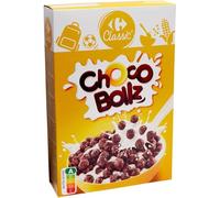 Des matins gourmands et malins avec CARREFOUR CLASSIC' Céréales boules chocolat, format familial 375g - Lot de 4