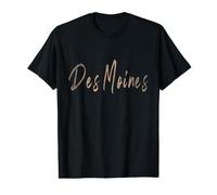 des Moines Iowa Design Vintage élégant T-Shirt Graphique avec Valeur