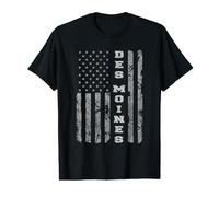 des Moines, Iowa, Drapeau Américain T-Shirt Graphique avec Valeur