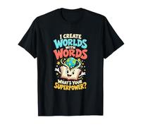 des Mondes d'écrivains drôles dotés d'un Super Pouvoir d'écriture de Mots T-Shirt