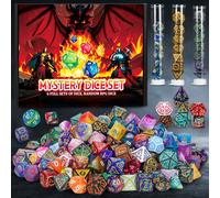 Dés mystères - 42 pièces Set de dés de Gobelin D&D, Dés ALÉATOIRES, Dés surprenants avec tube d'affichage de dés, Cadeaux D&D pour RPG, MTG, Jeux de rôle de table Dés mystérieux à neuf grilles - 63 pi