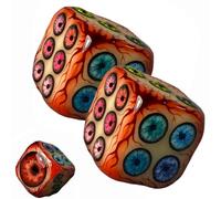 Dés Oeil de Cthulhu, dés gothiques et punk avec un design de globe oculaire injecté de sang, dés réalistes à six faces, dés fabriqués à la main, décoration d'yeux d'horreur (2pcs)