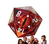 Dés Oeil De Dragon - Résine 3x3x3cm | Dés De Jeu À 20 Faces | Ensemble De Déss RPG Polyédriques Fabriqués À La Main avec Dess Bords Tranchants Et De Belles Inclusions pour L'esthétique