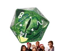 Dés Oeil de Dragon - Résine 3x3x3cm, Ensemble Polyédrique 20 Faces, Inclusions Transparentes | Parfait pour Jeux de rôle, sur Table, expositions, activités éducatives, Jeu