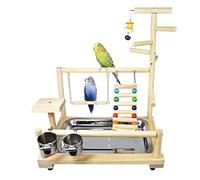 Des oiseaux Playstand, Aire de Jeux pour Oiseaux, Perroquet Oiseau Perch pour Perroquets, Cockatiels, Perruches, Conures, Joue verte(37*26*44CM)