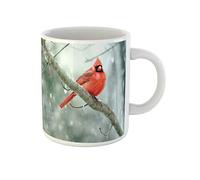 Des Oiseaux Rouges Dans Une Tempête De Neige De Fin De Printemps À Nashville, Tennessee Tasse À Café Unique Tasse À Thé Durable Mug Cadeau Mignon Pour Anniversaire Pâques Collègue 330Ml