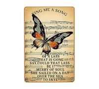 Des Papillons Éblouissants Chantent Une Chanson Pour Vous Métallique Panneau Vintage Plaque Étain Signe Rétro Affiche Poster Plaque Pour Café Bar Pub Club