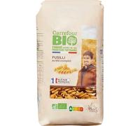Des pâtes bio savoureuses en un clin d'œil avec CARREFOUR BIO Fusilli Blé Complet Bio 400g, blé dur français et cuisson 11 min - Lot de 4