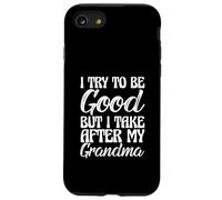 des Petits-Enfants drôles, j'essaie d'être Bons mais Je m'en Prends à ma Grand-mère Coque pour iPhone SE (2020) / 7/8