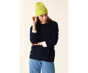 Des Petits Hauts - Haut à manches longues en laine mérinos marine - Femme - Pulls - Bleu - Taille: 40 FR