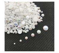 Des pierres précieuses d'eau, Perles acryliques semi-rondes à dos plat, strass multicolores, plusieurs tailles, 1000 pièces(White AB,Mix Size 1000pcs)