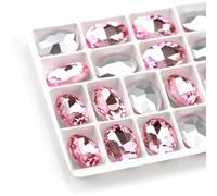 Des pierres précieuses d'eau, Strass ovales en verre AB, non thermocollants, acrylique, multicolore, plusieurs tailles, paquet à faire soi-même(Pink AB14,18x25mm 5pcs)