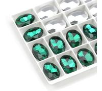 Des pierres précieuses d'eau, Strass ovales en verre AB, non thermocollants, acrylique, multicolore, plusieurs tailles, paquet à faire soi-même(Malachite green09,8x10mm 50pcs)