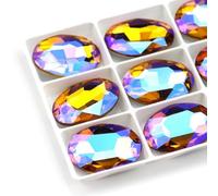 Des pierres précieuses d'eau, Strass ovales en verre AB, non thermocollants, acrylique, multicolore, plusieurs tailles, paquet à faire soi-même(Gold yellow AB,20x30mm 5pcs)