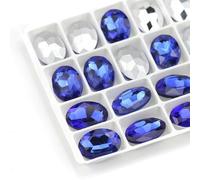 Des pierres précieuses d'eau, Strass ovales en verre AB, non thermocollants, acrylique, multicolore, plusieurs tailles, paquet à faire soi-même(Sapphire 30,6x8mm 50pcs)