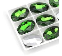 Des pierres précieuses d'eau, Strass ovales en verre AB, non thermocollants, acrylique, multicolore, plusieurs tailles, paquet à faire soi-même(Grass green08,18x25mm 5pcs)