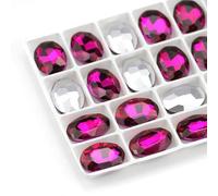 Des pierres précieuses d'eau, Strass ovales en verre AB, non thermocollants, acrylique, multicolore, plusieurs tailles, paquet à faire soi-même(Rose red AB27,18x25mm 5pcs)