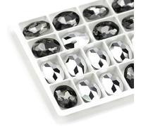 Des pierres précieuses d'eau, Strass ovales en verre AB, non thermocollants, acrylique, multicolore, plusieurs tailles, paquet à faire soi-même(Grey20,8x10mm 50pcs)
