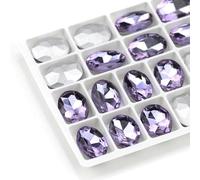 Des pierres précieuses d'eau, Strass ovales en verre AB, non thermocollants, acrylique, multicolore, plusieurs tailles, paquet à faire soi-même(Lt.amethyst,13x18mm 10pcs)